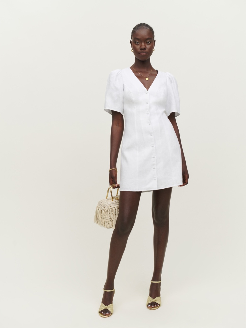 Reformation Joelle Linen Mini Dress